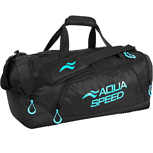 Cestovná taška Aqua Speed SPORT DUFFLE BAG L 43L - čierna/tyrkys