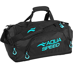 Cestovná taška Aqua Speed SPORT DUFFLE BAG M 35L - čierna/tyrkys